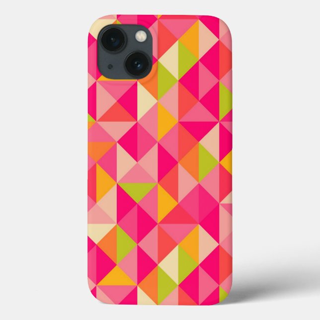 Funda De Case-Mate Para iPhone Patrón geométrico de triángulos (Reverso)