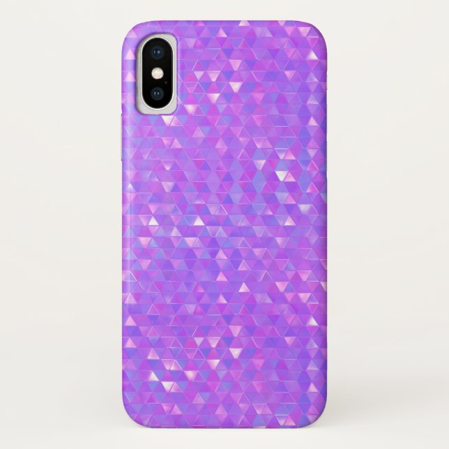 Funda De Case-Mate Para iPhone Patrón geométrico de triángulos de moda púrpura ro (Reverso)