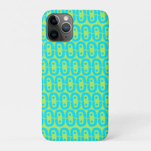 Funda Para iPhone 11 Pro Patrón geométrico de turquesa y verde lima