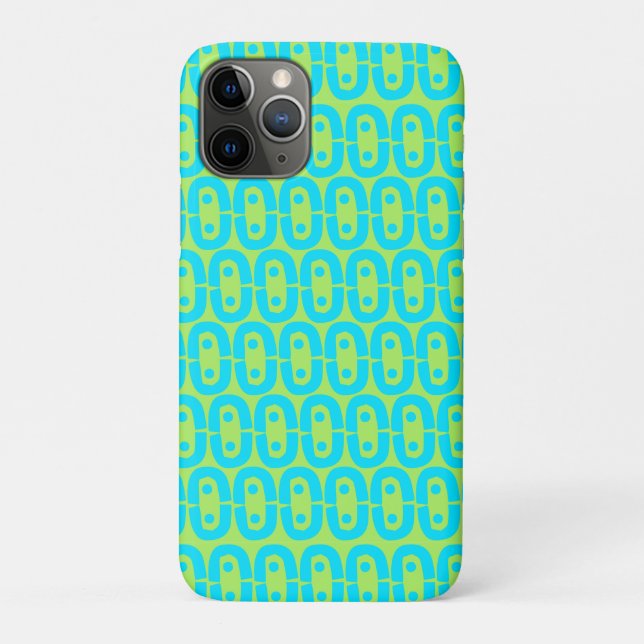 Funda De Case-Mate Para iPhone Patrón geométrico de turquesa y verde lima (Reverso)