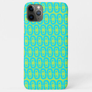 Funda Para iPhone 11 Pro Max Patrón geométrico de turquesa y verde lima