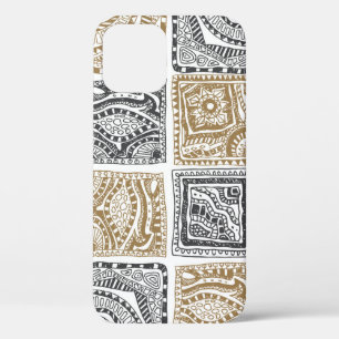 Funda Para iPhone 12 Patrón geométrico del garabato, abstracto vintage.