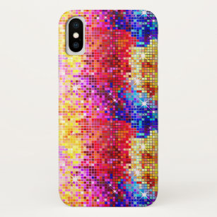 Funda Para iPhone XS Patrón geométrico disco brillante colorido