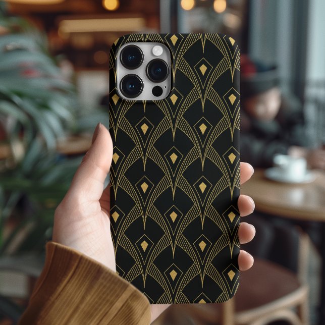Funda De Case-Mate Para iPhone Patrón geométrico dorado y negro (Subido por el creador)