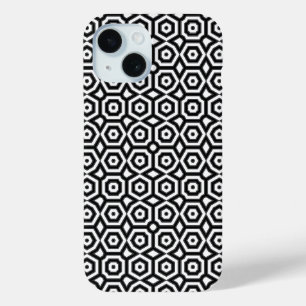 Funda Para iPhone 15 Patrón geométrico en blanco y negro