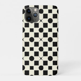 Funda Para iPhone 11 Pro Patrón geométrico en blanco y negro con círculos