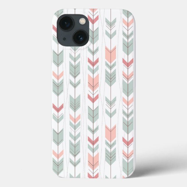 Funda De Case-Mate Para iPhone Patrón geométrico en estilo retro (Reverso)