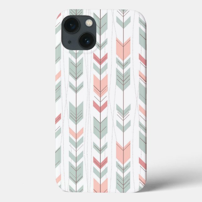 Funda De Case-Mate Para iPhone Patrón geométrico en estilo retro (Reverso)