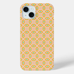 Funda Para iPhone 15 Mini patrón geométrico en forma de diamante azul y nara