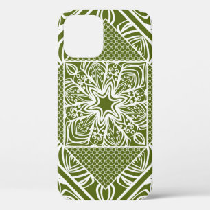 Funda Para iPhone 12 Patrón geométrico floral sin foco. Ilustración vin