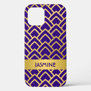 Funda Para iPhone 12 Patrón geométrico Gold Purple Art Deco Personaliza