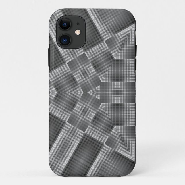 Funda De Case-Mate Para iPhone Patrón geométrico gris (Reverso)