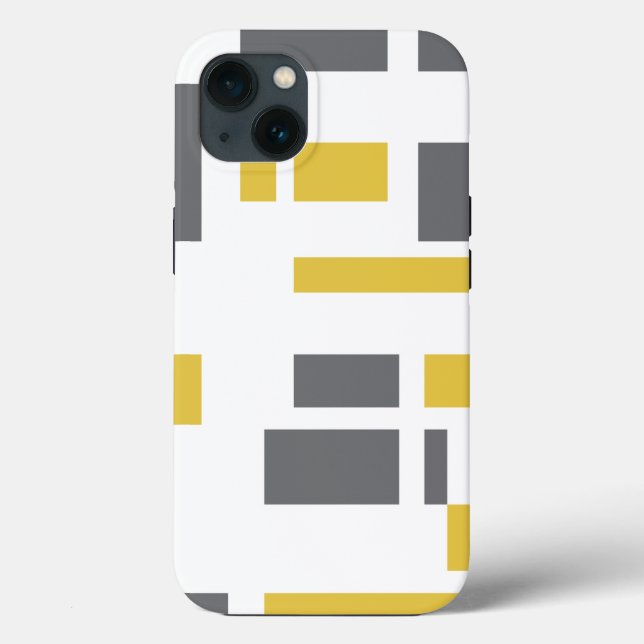 Funda De Case-Mate Para iPhone Patrón geométrico gris amarillo moderno, simple y  (Reverso )
