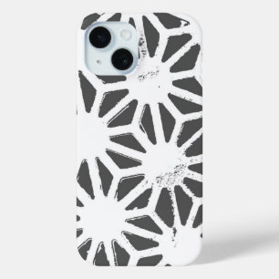 Funda Para iPhone 15 patrón geométrico gris carbón