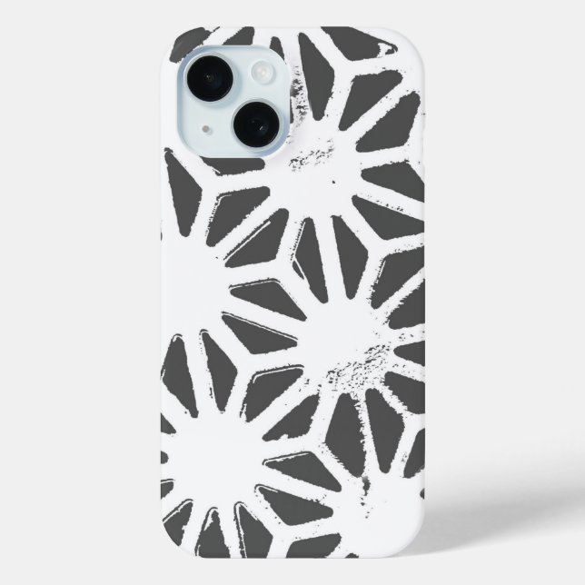 Funda De Case-Mate Para iPhone patrón geométrico gris carbón (Reverso )