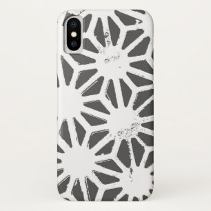 Funda Para iPhone X Patrón geométrico gris de carbón vegetal