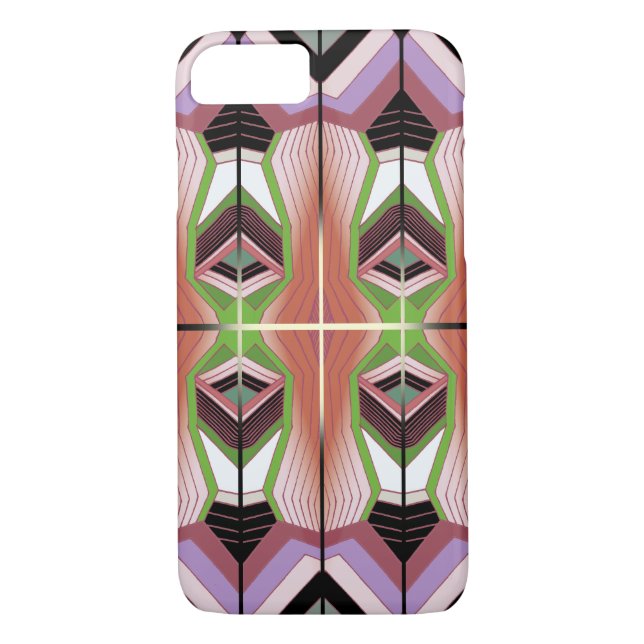 Funda De Case-Mate Para iPhone Patrón geométrico inspirado en retro (Reverso)