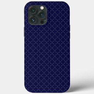 Funda Para iPhone 13 Pro Max Patrón geométrico islámico azul oscuro