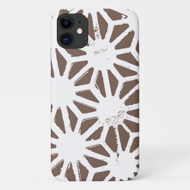 Funda De Case-Mate Para iPhone Patrón geométrico marrón y blanco (Reverso)