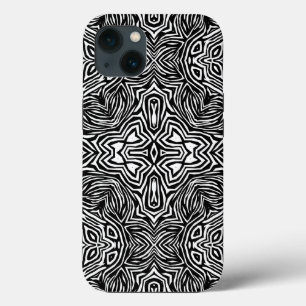 Funda Para iPhone 13 Patrón geométrico moderno abstracto en blanco y ne