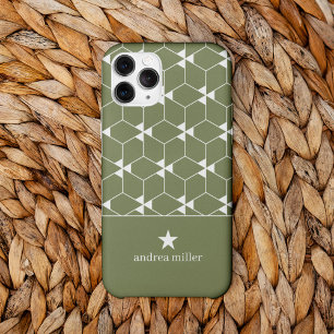 Funda Para iPhone 13 Pro Patrón geométrico moderno con estrella Monograma