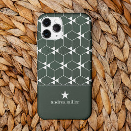 Funda Para iPhone 13 Pro Patrón geométrico moderno con estrella Monograma