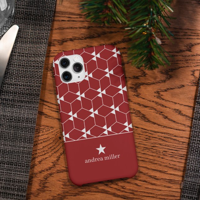 Funda De Case-Mate Para iPhone Patrón geométrico moderno con estrella Monograma (Subido por el creador)