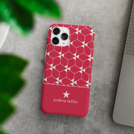 Funda Para iPhone 13 Pro Patrón geométrico moderno con estrella Monograma