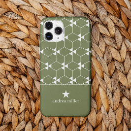 Funda Para iPhone 13 Pro Patrón geométrico moderno con estrella Monograma