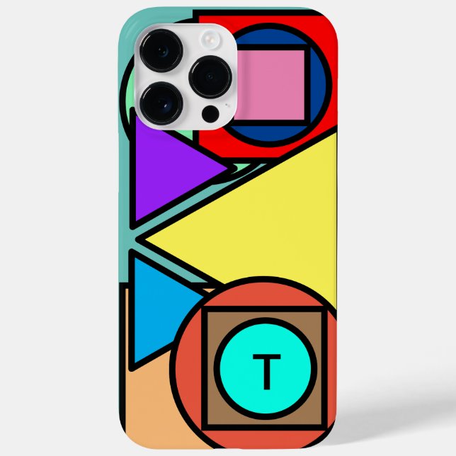 Funda De Case-Mate Para iPhone Patrón geométrico monogramo (Reverso)