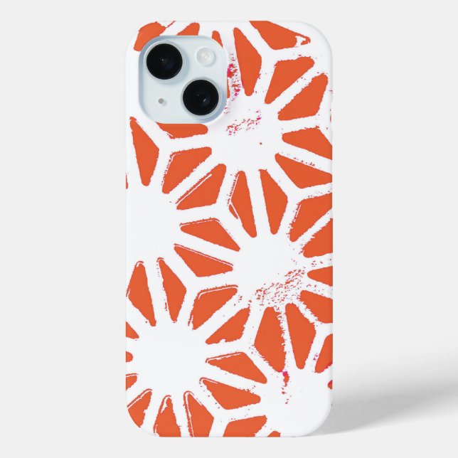 Funda De Case-Mate Para iPhone Patrón geométrico naranja y blanco (Reverso )