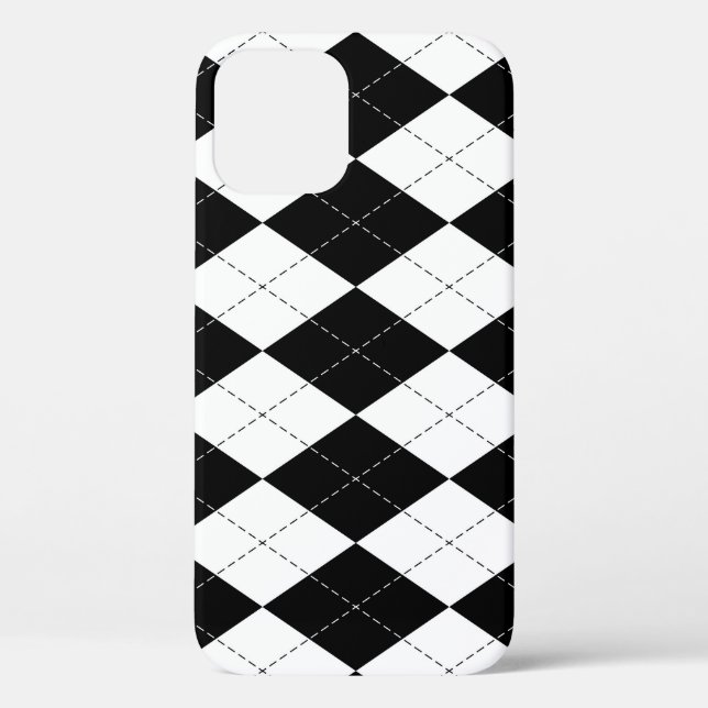 Funda De Case-Mate Para iPhone Patrón geométrico negro blanco (Reverso )