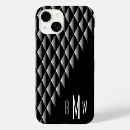 Funda Para iPhone 14 De Case-Mate Patrón geométrico negro monogramado