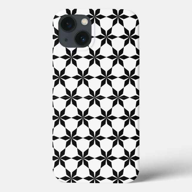 Funda De Case-Mate Para iPhone Patrón geométrico negro y blanco (Reverso)