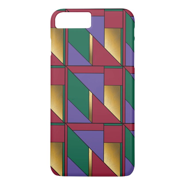 Funda De Case-Mate Para iPhone Patrón geométrico oro Púrpura rojo verde (Reverso)