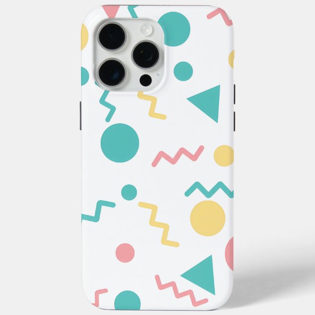 Funda De Case-Mate Para iPhone Patrón geométrico Pastel Memphis (Reverso )