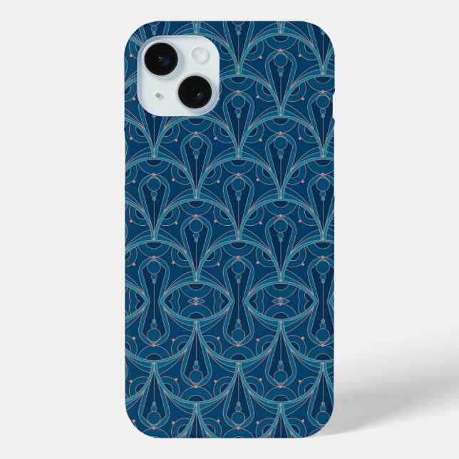 Funda De Case-Mate Para iPhone Patrón geométrico repetido Art Déco (Reverso )