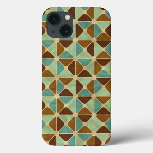 Funda De Case-Mate Para iPhone Patrón geométrico retro (Reverso)