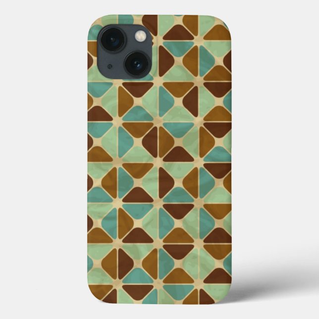 Funda De Case-Mate Para iPhone Patrón geométrico retro (Reverso)