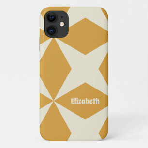 Funda Para iPhone 11 Patrón Geométrico Retro Nombre Personalizado Amari