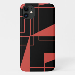 Funda Para iPhone 11 Patrón geométrico rojo, moderno, dinámico y a la m