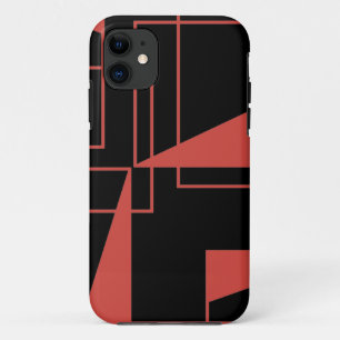 Funda Para iPhone 11 Patrón geométrico rojo, moderno, dinámico y a la m