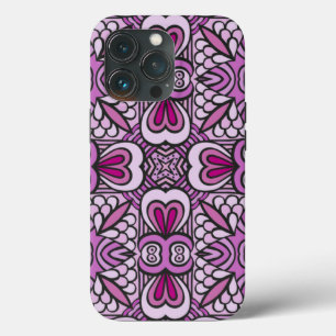 Funda Para iPhone 13 Pro Patrón Geométrico Rosa Sin Marea