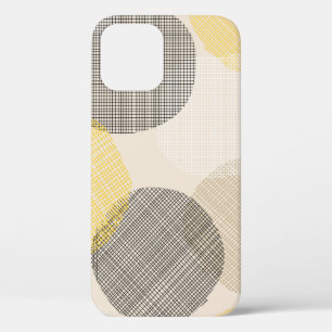 Funda Para iPhone 12 Patrón geométrico sin soldadura con círculos rosad