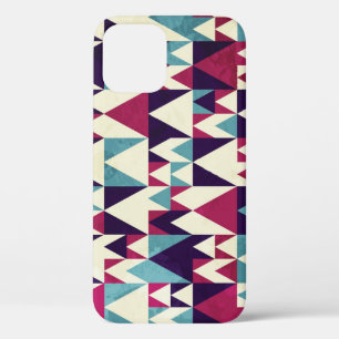 Funda Para iPhone 12 Patrón geométrico sin soldadura del triángulo retr