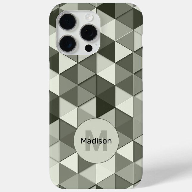 Funda De Case-Mate Para iPhone Patrón geométrico triangular de escala de grises d (Reverso )