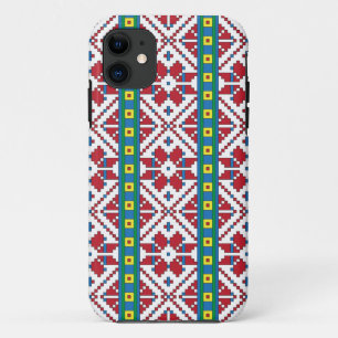 Funda Para iPhone 11 Patrón geométrico tribal de estrellas rojas, azule