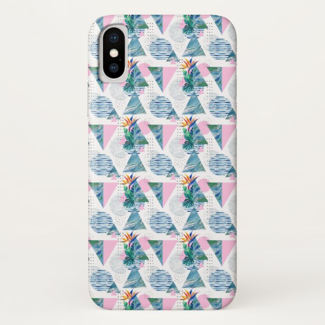 Funda De Case-Mate Para iPhone Patrón geométrico tropical (Reverso)