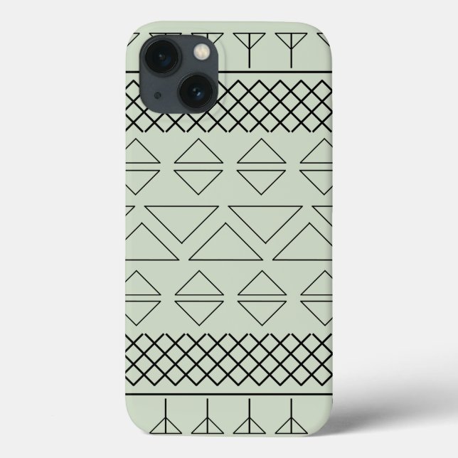 Funda De Case-Mate Para iPhone Patrón geométrico verde (Reverso)