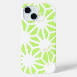 Funda Para iPhone 15 Patrón geométrico verde lima